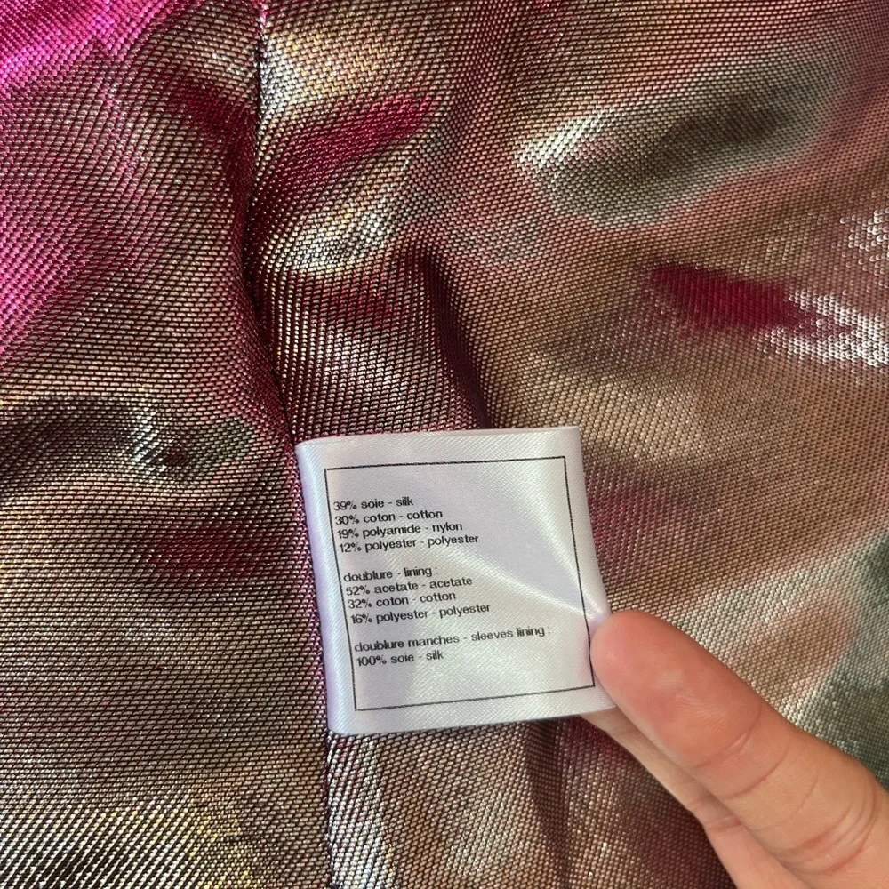 CHANEL Fantasy Tweed Jacket Gray and Metallic and Skirt Set